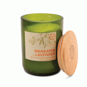 EG02EU Eco Green Recycled Glass Candle Paddywax 226g - Mandarin and Lavender